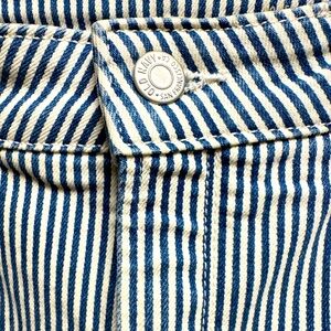 Old Navy Railroad Stripe blue and white micro striped denim
